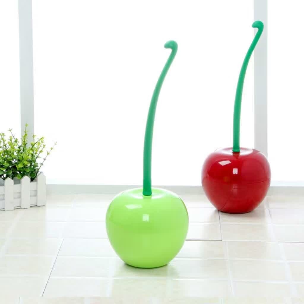 Cherry Toilet Brush & Holder – Stylish Bathroom Accessory, Non-Scratch Cleaner for Ceramic Surfaces, Premium Design