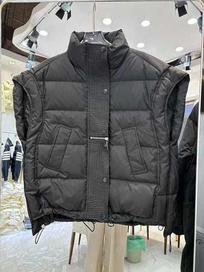 Insulating Women’s Down Vest - Cropped, Duck, Winter