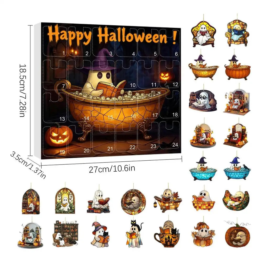 Calendario de Cuenta Regresiva de Halloween 24 Fantasmas de Acrílico Decoración