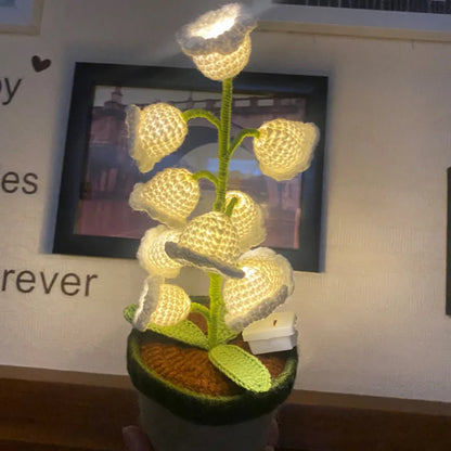 Knitted Lily Of The Valley Cotton Rope Pot Lamp Cozy