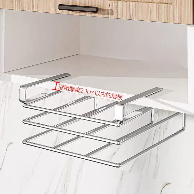 Under Cabinet Cutting Board Organizer Stainless Steel Hanging Rack Kitchen Space Saving Fall 2025 Countertop Saver