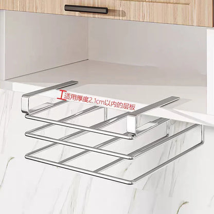 Under Cabinet Cutting Board Organizer Stainless Steel Hanging Rack Kitchen Space Saving Fall 2025 Countertop Saver