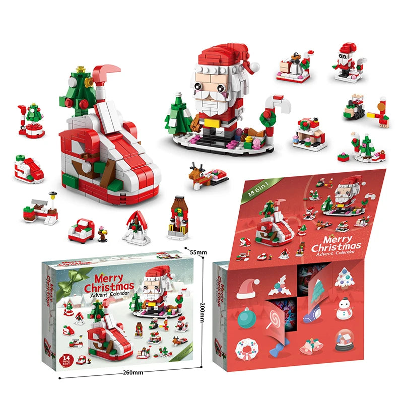 Calendario de Adviento de Bloques de Construcción de Navidad Kit DIY para Niños