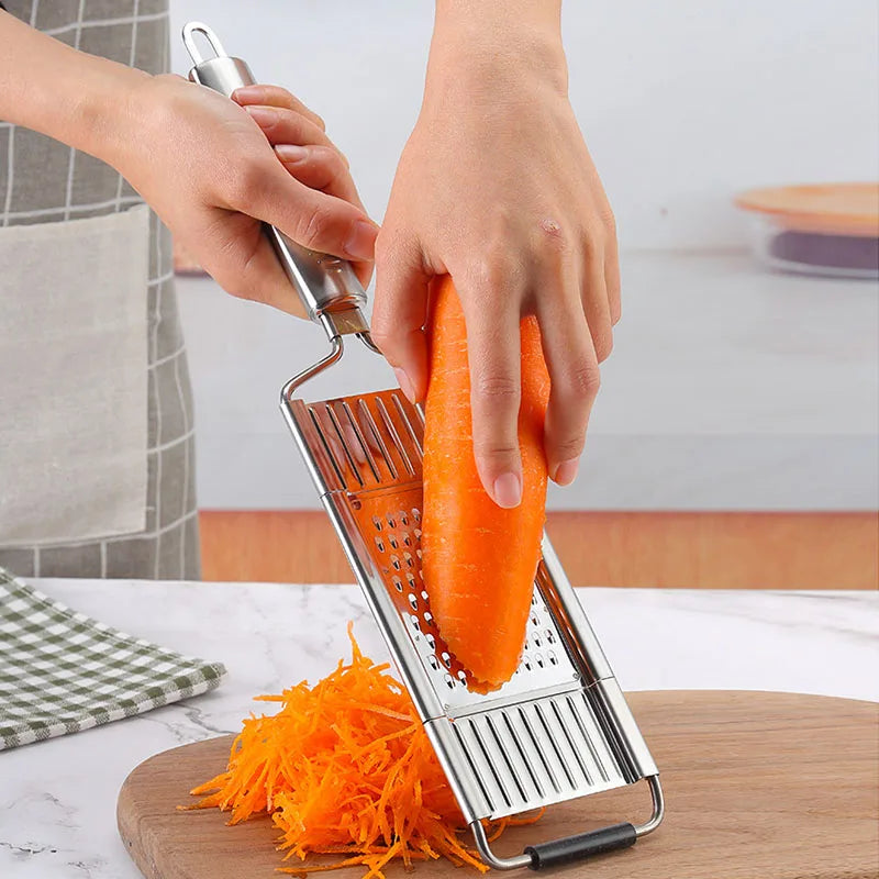 Affettatrice, grattugia e taglierina per verdure in acciaio inox
