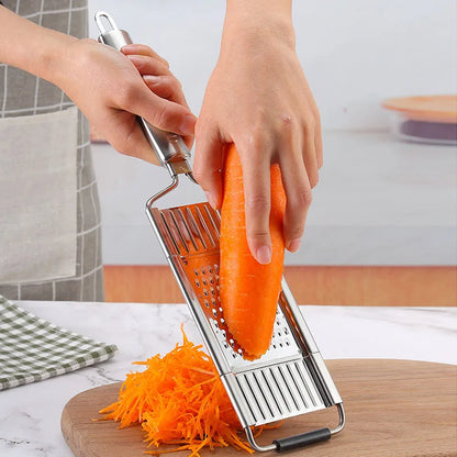 Affettatrice, grattugia e taglierina per verdure in acciaio inox