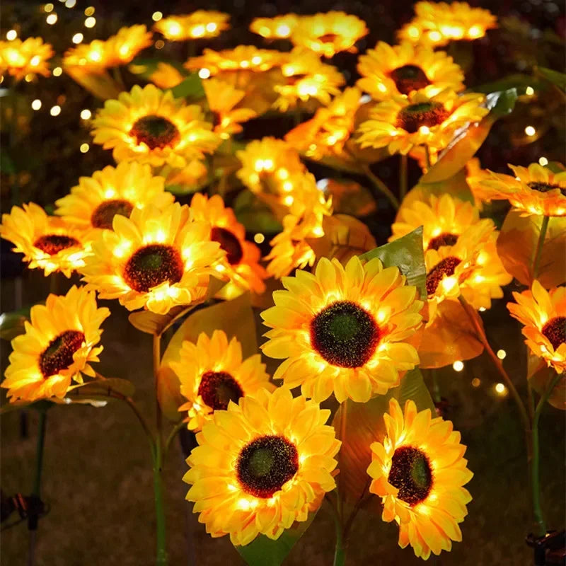 Luci solari a girasole 3 teste paletto da giardino luci LED paesaggio impermeabili decorazione patio cortile estate 2026