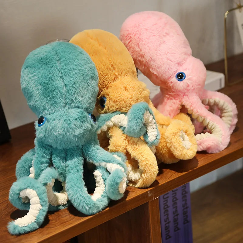 Jouet Poulpe en Peluche Coussin Créature Marine Réaliste en Peluche