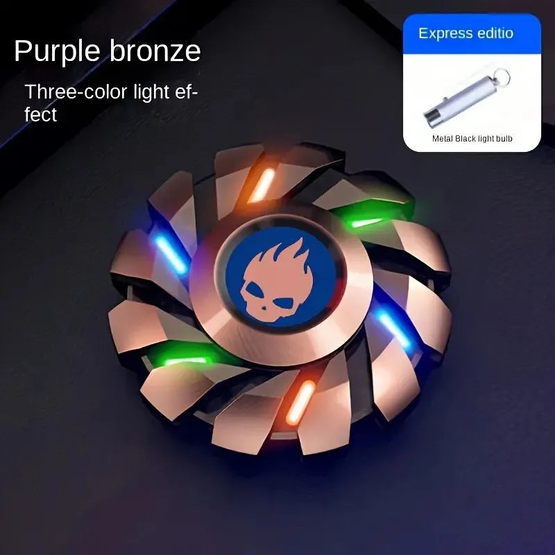 Luminous Fidget Spinner Metal EDC Toy Rainbow Durable LED