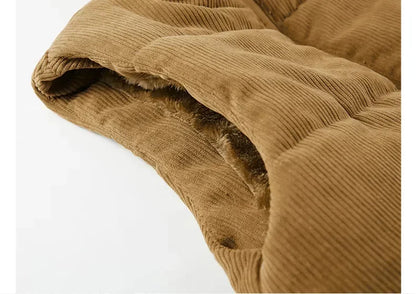 Insulating Mens Fleece Vest - Quilted Corduroy, Casual