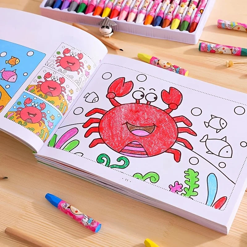 Coloring Book For Kids 48 Page Doodle Sketchbook With Colorful Cartoon Animals Early Learning Back To School 2025 Gift