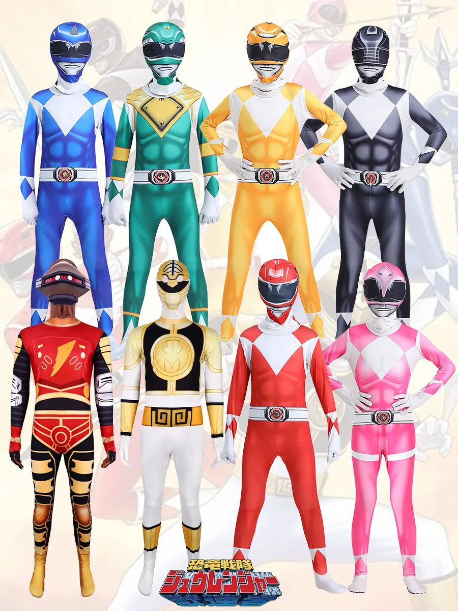 Samurai Sentai Shinkenger Power Rangers Cosplay Jumpsuit Costume Set with Mask for Adults 2026