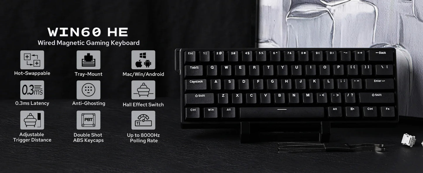 Teclado mecánico intercambiable en caliente del 60 por ciento aluminio RGB Hall