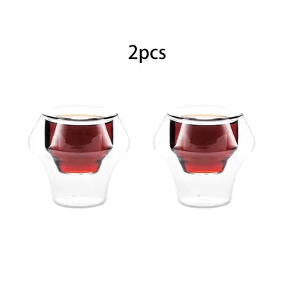 Dobbeltvægs Glas Espresso Kop Anti Brændbar Genanvendelig Te Krus Shotglas, TikTok Viral Efterår 2025 Kunstnerisk Servering