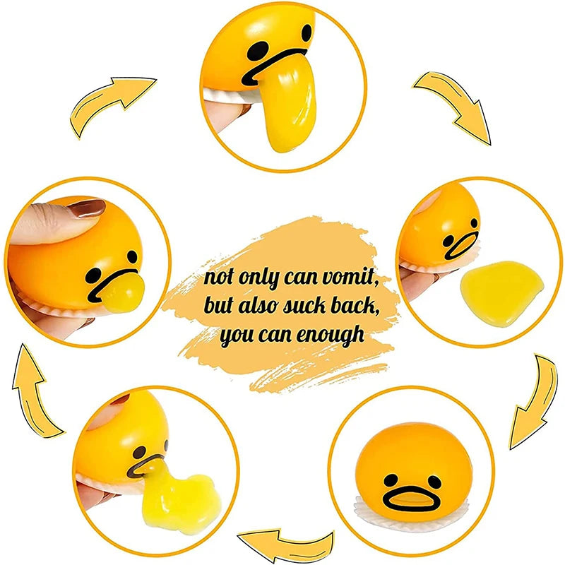 Stress Relief Egg Yolk Squeeze Toy Vomit Gag Funny Gift