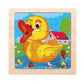 Kids Wooden Jigsaw Puzzle - Montessori Cartoon Animal Vehicle Educational Toy for Children