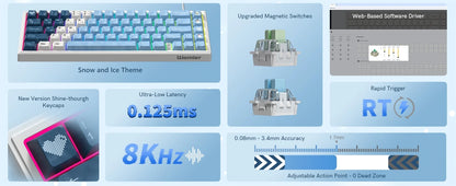 Tastiera meccanica 68 tasti effetto Hall RGB cablata compatta