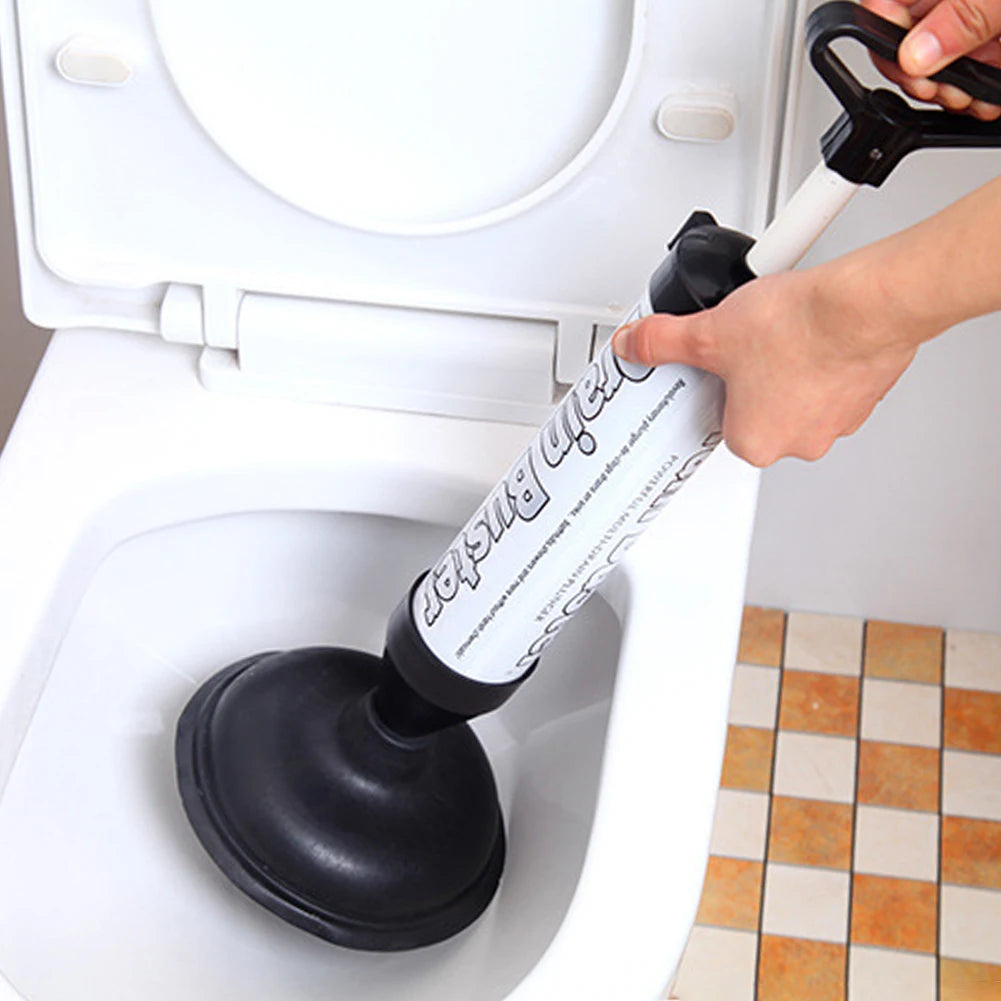 Toilet Plunger High Pressure Pump With Dual Suction Cups - Bathroom Drain Opener, Pipeline Dredge Tool
