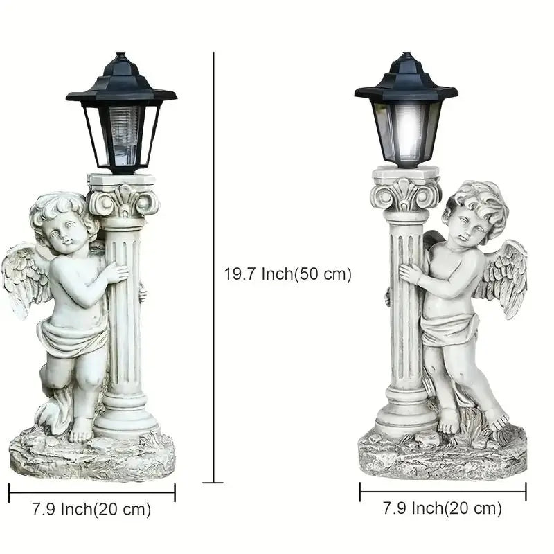 Statua luce angelo solare 49 cm luce da sentiero da giardino esterno decorazione religiosa cattolica idea regalo