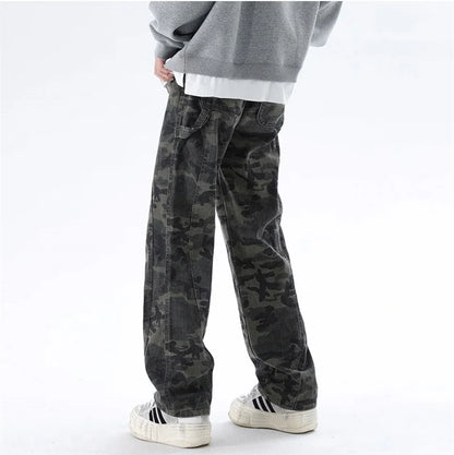 Jeans cargo para hombre de gran tamaño - denim recto y holgado