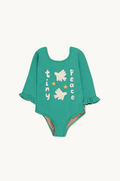Lightweight unisex one-piece swimsuit - casual cut, nylon, beach & pool wear for kids