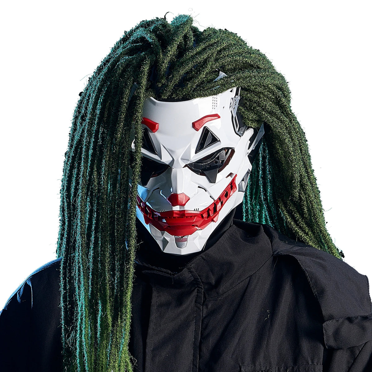 Cyberpunk Braids 2D PVC Resin Full-Face Cosplay Mask Halloween Anime Role-Play Prop 2026