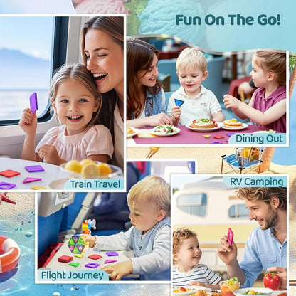Magnetische Kacheln Reise-Set 56-teilig Tragbare STEM Bausteine Für Kinder Bildschirmfreies Pädagogisches Geschenk Herbst 2025