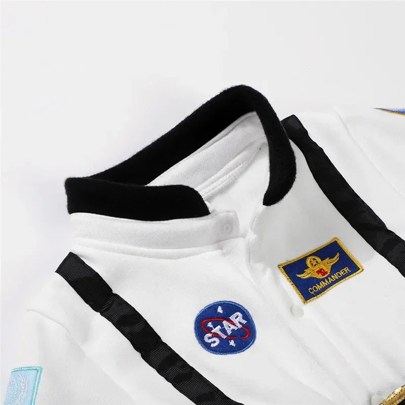 Baby Toddler Astronaut Embroidered Space Suit Jumpsuit Cosplay Costume Long Sleeve Halloween 2026