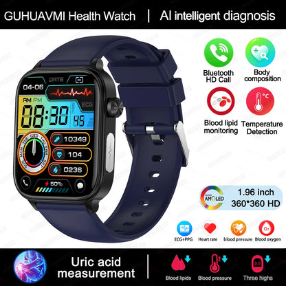 Orologio intelligente con monitoraggio della salute, diagnostica AI, lipidi nel sangue, acido urico, composizione corporea, tendenza autunno 2025, regalo