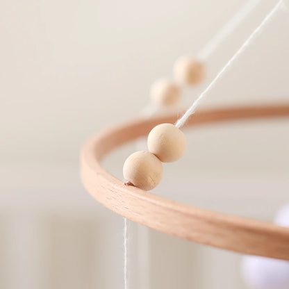 Wooden Felt Animal Crib Mobile With Soothing Calming Music