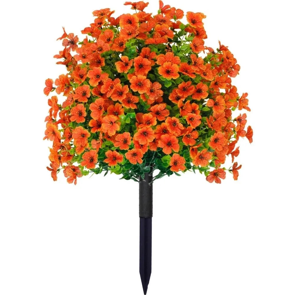 Picchetto da giardino con fiore artificiale, cespuglio fiorito finto da esterno con punta da conficcare nel terreno per decorare cortili, giardini e fioriere, 45 x 36 cm