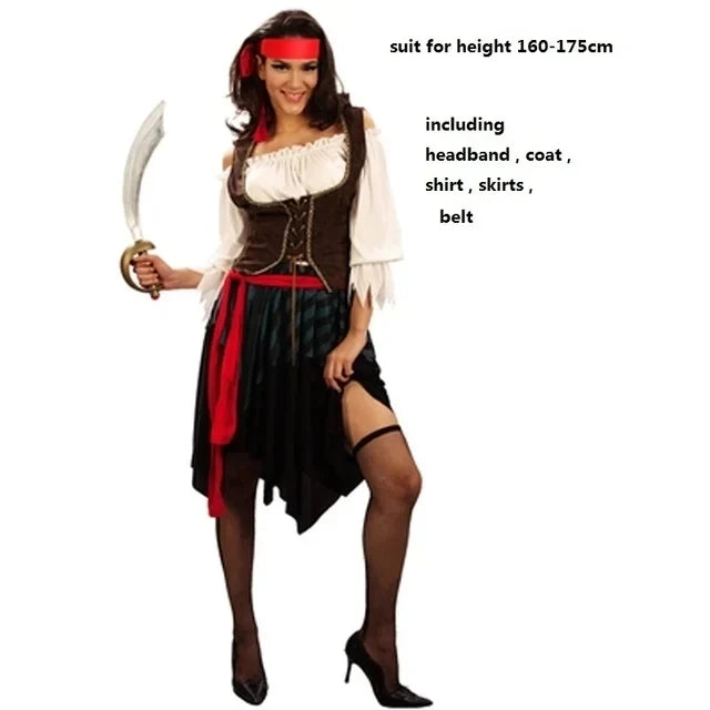 Pirates of the Caribbean Jack Sparrow Cosplay Costume Set for Men Women Halloween Carnival 2026