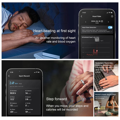 Smart Ring With Charging Dock Health Tracker Ring Fall 2025 Heart Rate Sleep Monitoring Blood Oxygen Multi-Sport