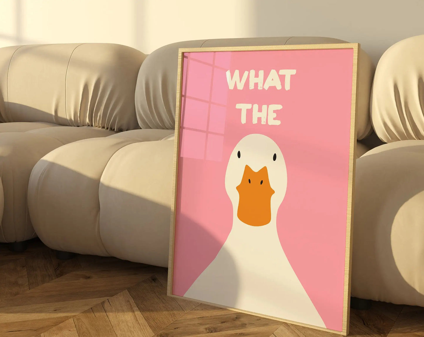 Poster Stampa su Tela What The Duck Impermeabile per Camera da Letto in Dormitorio