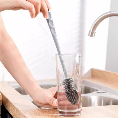 Langt håndtak silikon rengjøringsbørste - husholdnings flekkfjerner for kopper & ingen døde hjørner