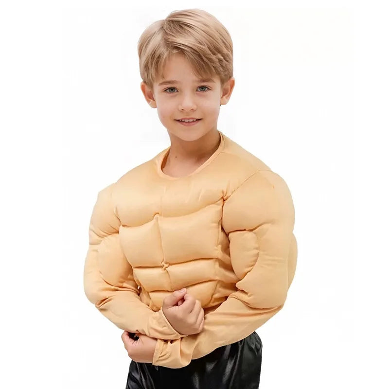 Hercules Fake Muscle Flesh-Tone Performance Suit Halloween Cosplay Costume for Kids Boys 2026