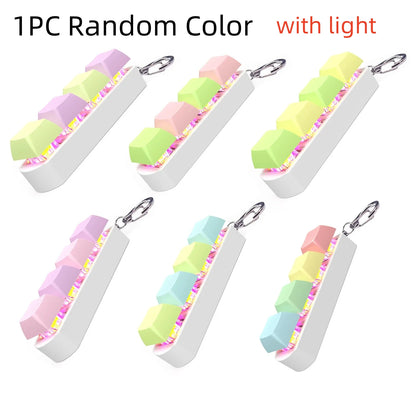 Keyboard Fidget Toy LED Keychain 4 In 1 Stress Relief