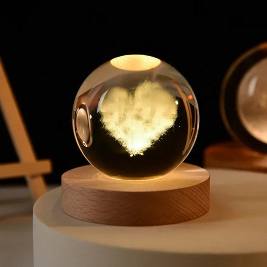 Sfera di cristallo 3D Pianeta di cristallo inciso al laser Sistema solare Globo Astronomia Regalo Regalo di compleanno Sfera di vetro Decorazione della casa