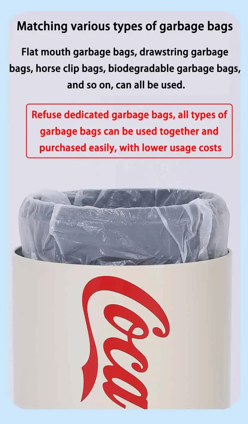 Automatic Induction Trash Can Round Kitchen Bin 24x40cm