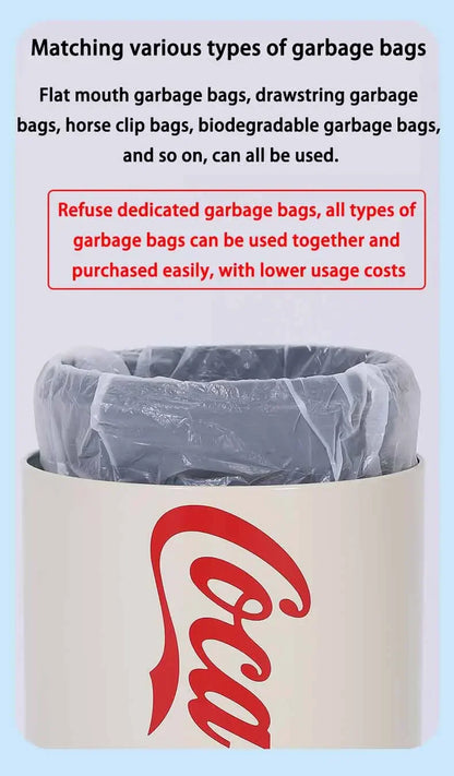 Automatic Induction Trash Can Round Kitchen Bin 24x40cm