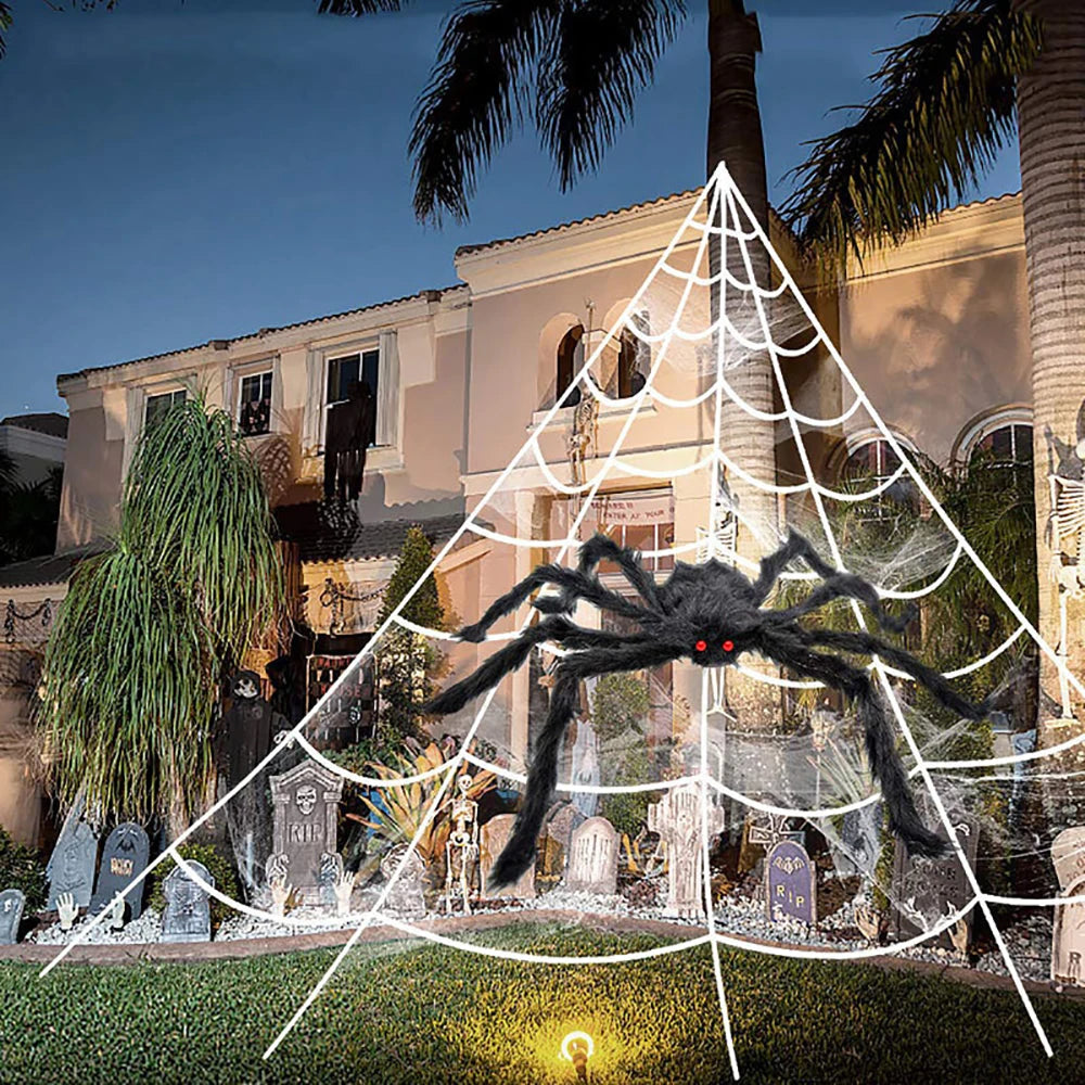 Halloween Spider Web Triangle Lawn Decor 2025 Haunted Prop