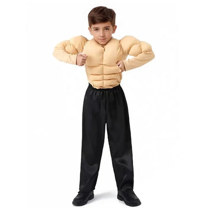 Hercules Fake Muscle Flesh-Tone Performance Suit Halloween Cosplay Costume for Kids Boys 2026
