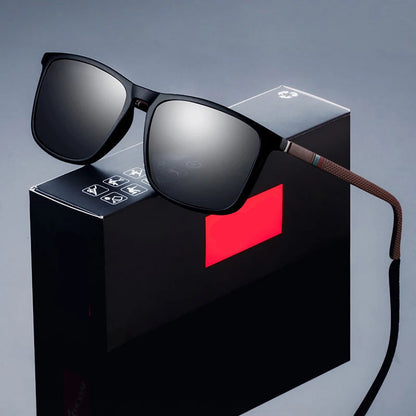 Occhiali da sole polarizzati Fashion Square per uomini - UV400 occhiali di lusso per guida e pesca