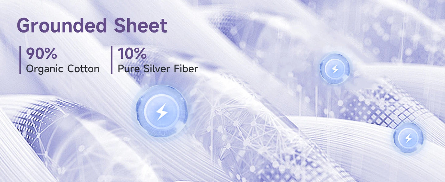 Earthing Grounding Bed Sheet 95 Cotton 5 Silver Fiber