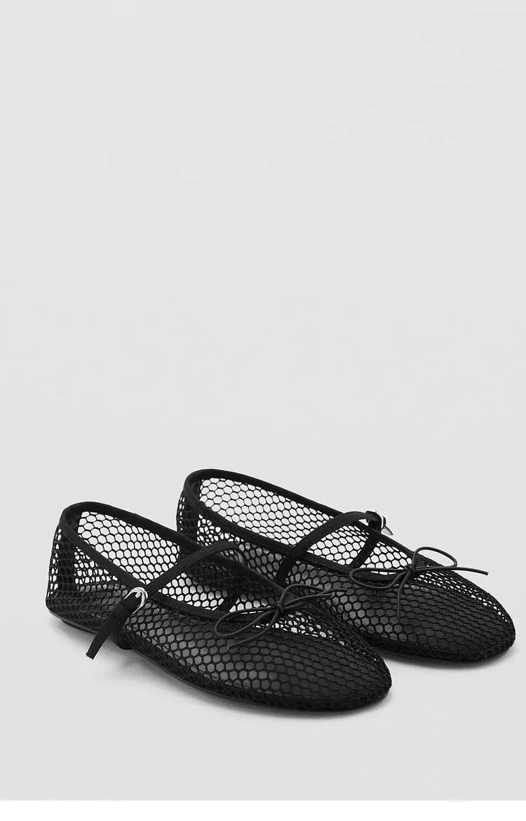 Breathable Women’s Ballet Flats - Mary Jane, Mesh, Summer