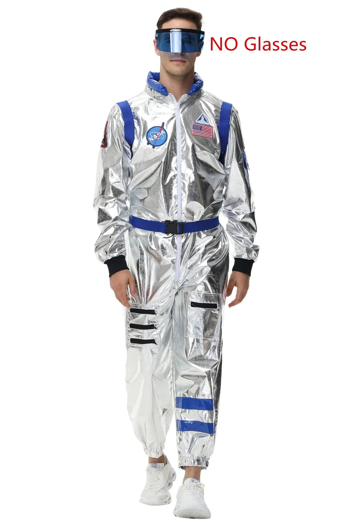 Zilverkleurig astronautenruimtepak voor volwassenen, jumpsuit voor koppels, cosplay voor Halloween, carnaval en verkleedfeesten 2026