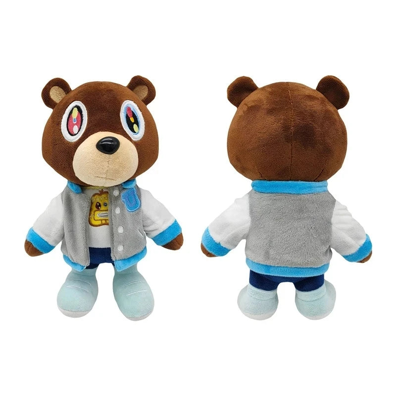 Kawaii Kanye West Dropout Bear Plush Toy - 26cm (10.2 inch) Soft Stuffed Teddy Bear for Graduation Decor, Unique Birthday Gift for Fans