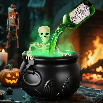 Witch Cauldron Fog Machine Halloween Prop With LED Glow