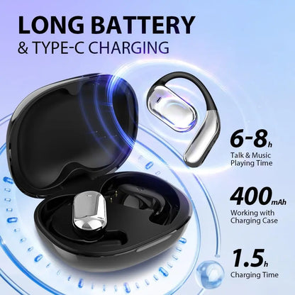 AI Translation Open Ear Earbuds With LCD Touch Screen