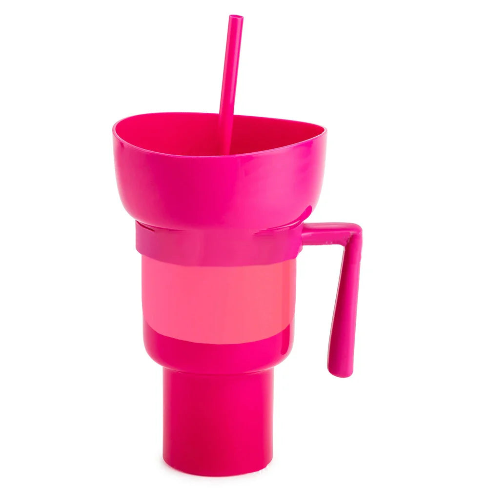 Vaso para bocadillos 2 en 1 Tazón para bocadillos Vaso antisalpicaduras a prueba de fugas Vaso para palomitas Estadio Noche de película Otoño 2025