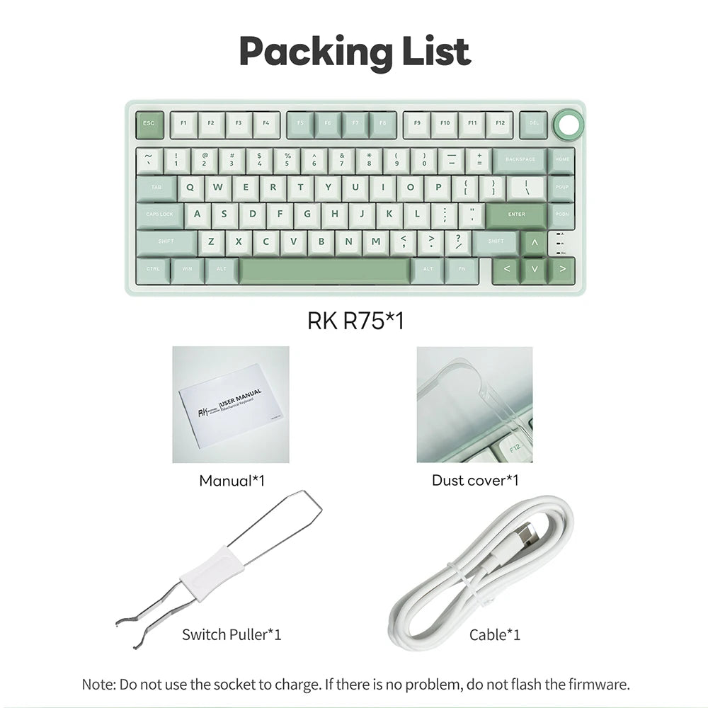 Teclado mecánico R75 junta 80 teclas RGB Hot Swap español